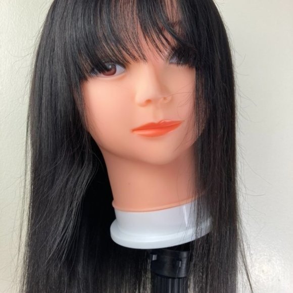 Human Hair Wig With Fringe Bangs - Picture 1 of 13